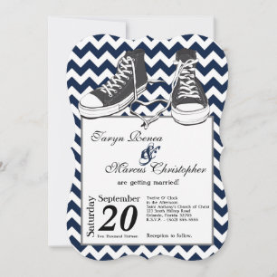 12x18 Teenage Sneakers Zickzack Hochzeitseinladung Einladung