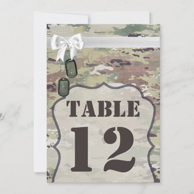 12x18 Tischnummer Card Army OCP Camouflage Uniform (Vorderseite)