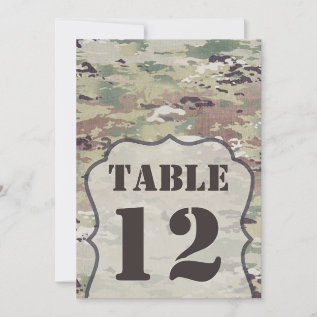 12x18 Tischnummer Card Army OCP Camouflage Uniform (Vorderseite)