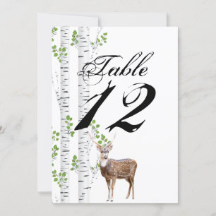 12x18 Tischnummer Card Deer Doe Buck Woodland Hunt