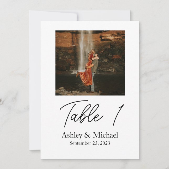 12x18 Tischnummer mit Foto (Vorderseite)