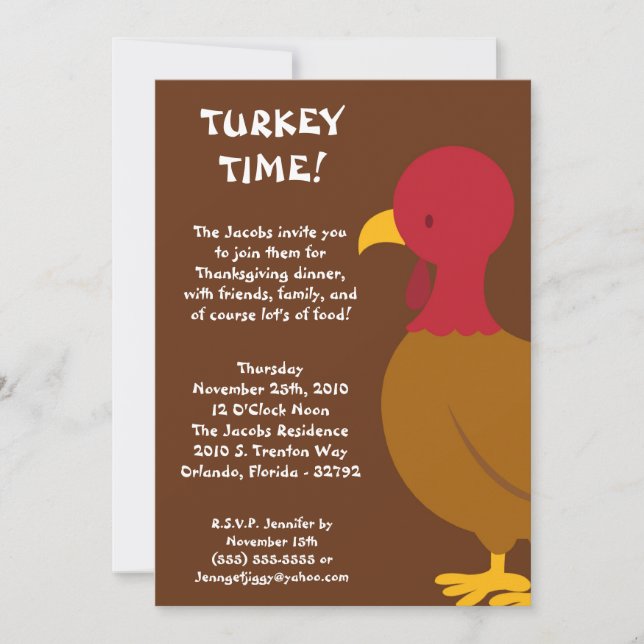 12x18 Türkei Party Einladung für den Erntedank von (Vorderseite)