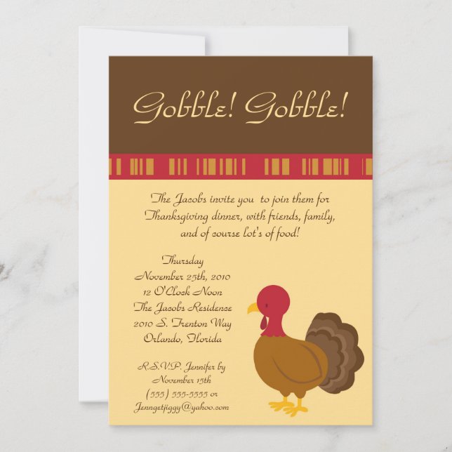 12x18 Turkey Food Erntedank Party Einladung (Vorderseite)