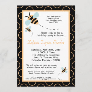 12x18 TWINS Hummel Honey Bee Birthday Einladung