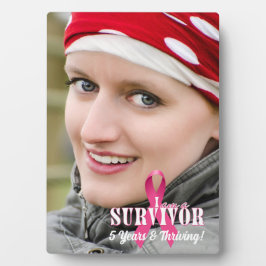 12x18 Vert Survivor Brustkrebs Bewusstsein Fotoplatte