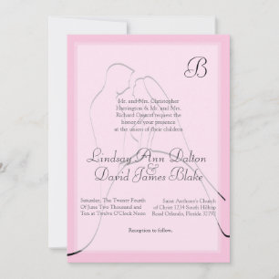 12x18 Wedding Bride & Groom Pink Einladung