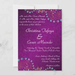 12x18 Wedding Einladung Arabian Lila Indien Indien