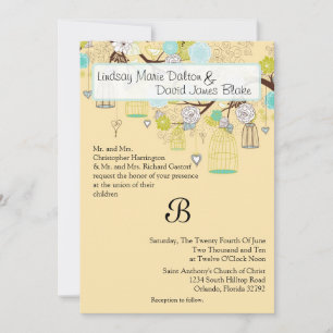 12x18 Wedding-Einladung Blumenvogelkäfig Einladung