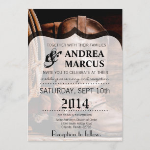 12x18 Wedding Einladung Cowboy Boots Barn Wood Rus