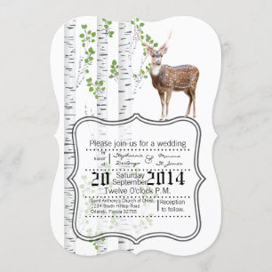12x18 Wedding Einladung Deer Doe Buck Woodland Jag