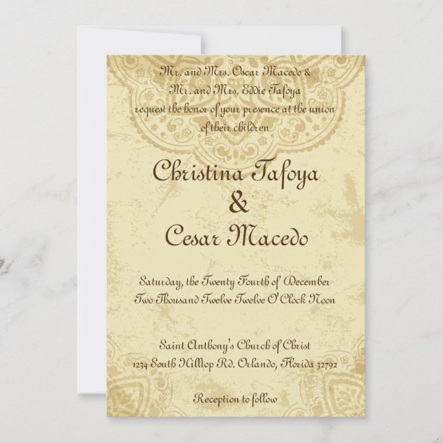 12x18 Wedding Einladung marokkanisches Indien Doyl (Vorderseite)