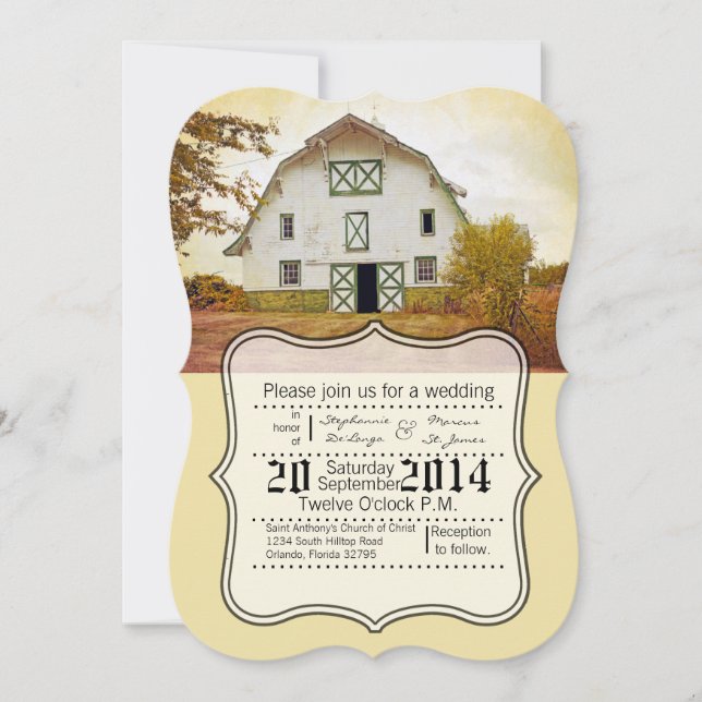 12x18 Wedding Einladung Sonnenuntergang Land Rusti (Vorderseite)