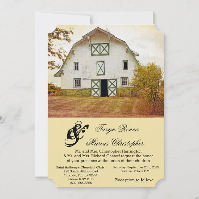 12x18 Wedding Einladung Sonnenuntergang Land Rusti (Vorderseite)