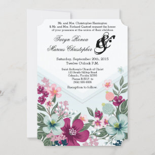 12x18 Wedding Einladung Tropische Blume auf Blue O