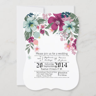 12x18 Wedding Einladung Tropische Blume auf Weiß