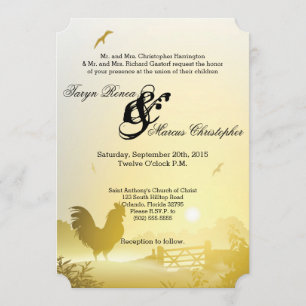 12x18 Wedding Invitation Sunny Morning Farm Land Einladung
