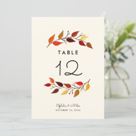 12x18 Wedding Tischnummer für Herbstzweige