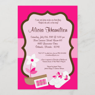 12x18 Wellness-Center-Rückzug-Rosa Bachelorette Einladung