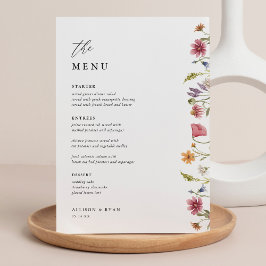 12x18" Wildblume Hochzeittisch Menü Karten Flachme