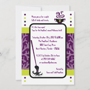 12x18 Witchy Ways Lila Halloween-Party Einladung