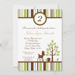 12x18 Woodland Forest Deer Birthday Party Einladun Einladung
