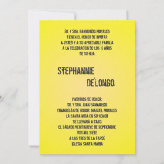 12x18 Yello DJ Spin Turntable Quinceanera Einladun Einladung