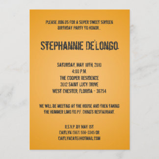 12x18 Yellow DJ Turntable 16 Geburtstag Einladung