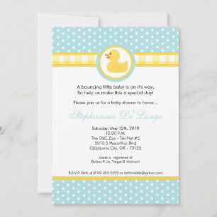 12x18 Yellow Rubber Ducky Babydusche Einladung