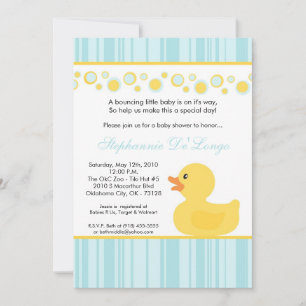 12x18 Yellow Rubber Ducky Babydusche Einladung