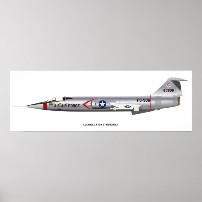 12x36 Lockheed F-104 Starfighter-Poster Poster (Vorne)
