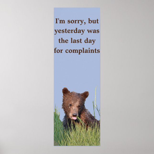12x36 Plakatpapier (Matte) mit Grizzlybären-Bärenk Poster (Vorne)
