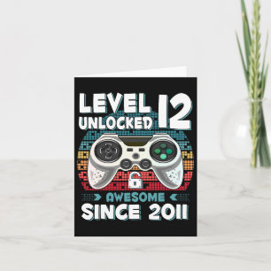 12yr Bday Son Boy Funny Gamer 12th 12 Year Old Bir Karte