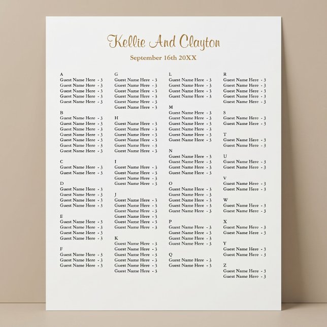 130 Einfache Hochzeitssitzkarte Poster (Von Creator hochgeladen)