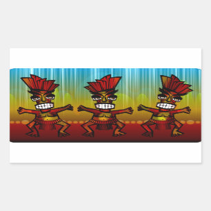 1312743176_Vector_Clipart Hawaiian Tiki men Rechteckiger Aufkleber
