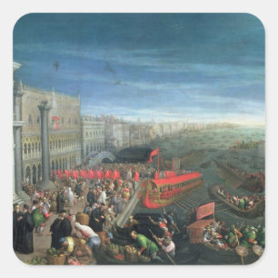 131-0057978/1 Riva degli Schiavoni, Venice Quadratischer Aufkleber