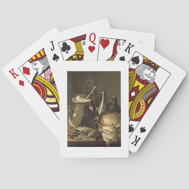 131-0058519/1 Stillleben mit Fisch, Leeks und Brea Spielkarten (Rückseite)