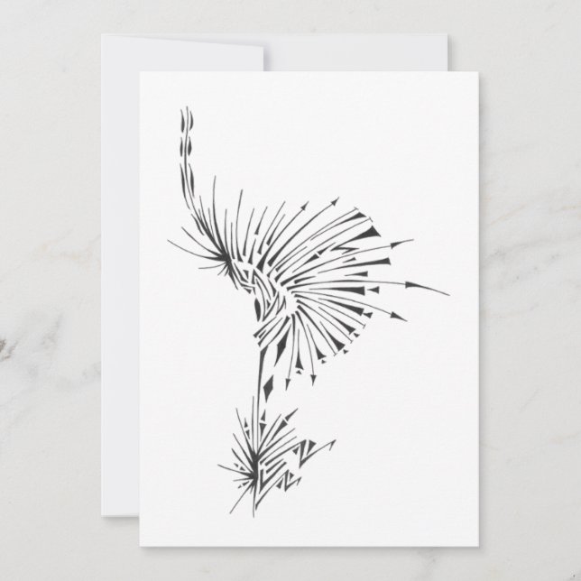 132 Black White Abstract Tribal Tattoo Art Dankeskarte (Vorderseite)