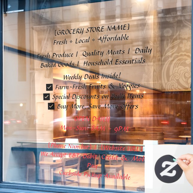 132 cm x 183 cm Autocollant pour vitrine de magasi (Fenêtre de café)