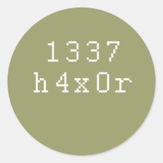 1337 h4ck3r runder aufkleber