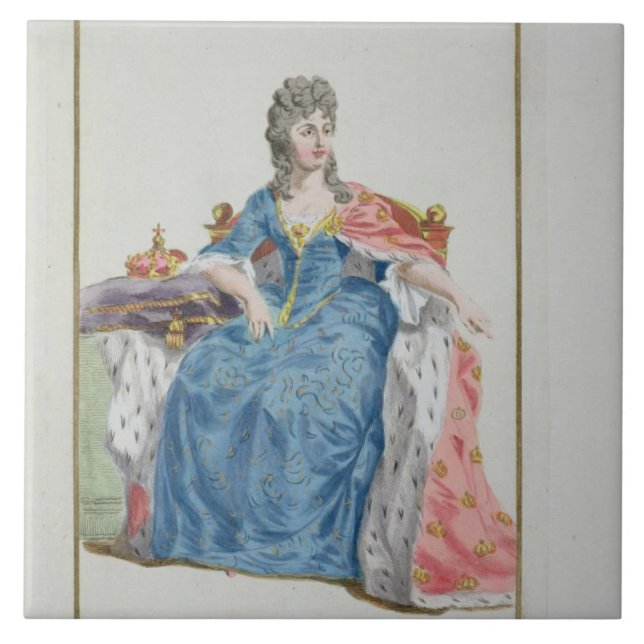 (1353-1412) Königin Margaret Dänemark, Norwegen Fliese (Vorderseite)
