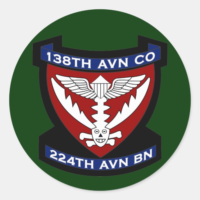138. Avn Co - RR 2 Vietnam Runder Aufkleber (Vorderseite)
