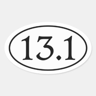 13,1 Halbmarathon Oval Ovaler Aufkleber