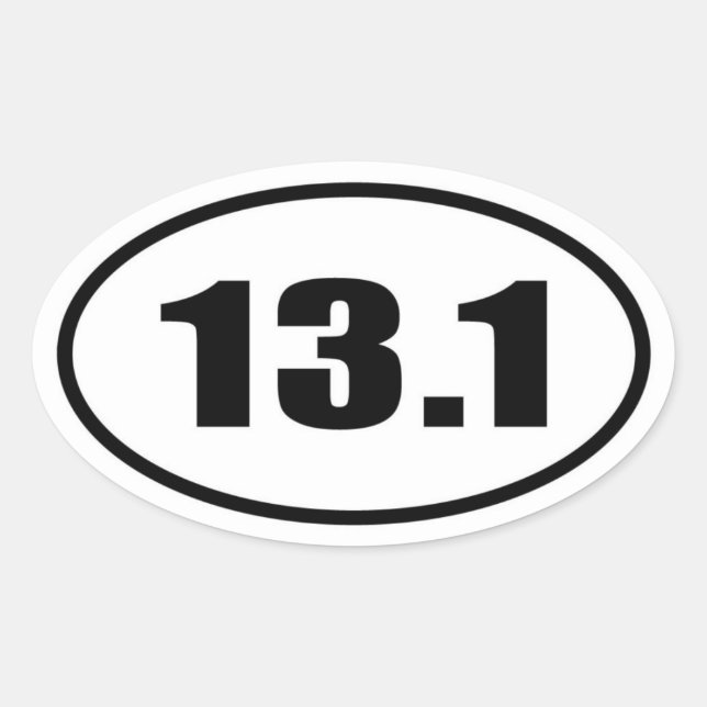 13,1 Halbmarathon Oval Ovaler Aufkleber (Vorderseite)