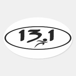 13,1 Halbmarathon Ovaler Aufkleber
