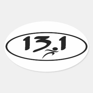 13,1 Halbmarathon Ovaler Aufkleber