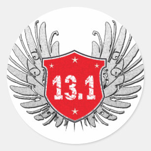 13,1 Halbmarathon-Schild Runder Aufkleber