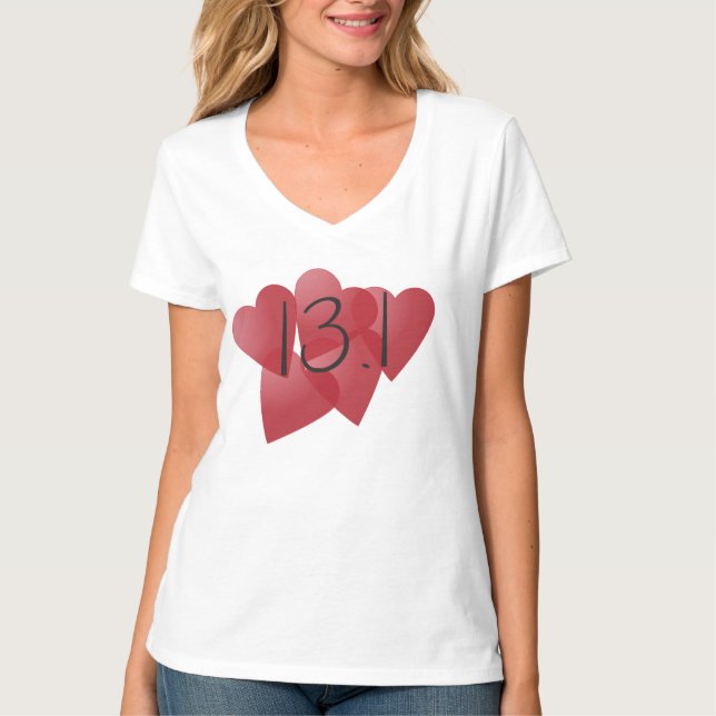 13,1 Herzen - halbe Marathon-Liebe T-Shirt (Vorderseite)