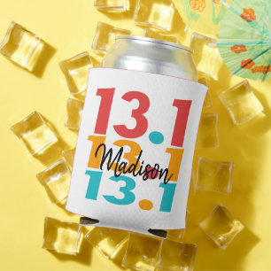 13.1 Personalisierter Halbmarathon-Läufer bunt Dosenkühler