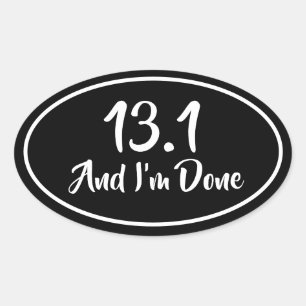 13.1 und Fertiger Halbmarathon-Runner-Oval-Sticker Ovaler Aufkleber