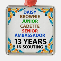 13 ans de scoutisme pour filles ornement métalliqu